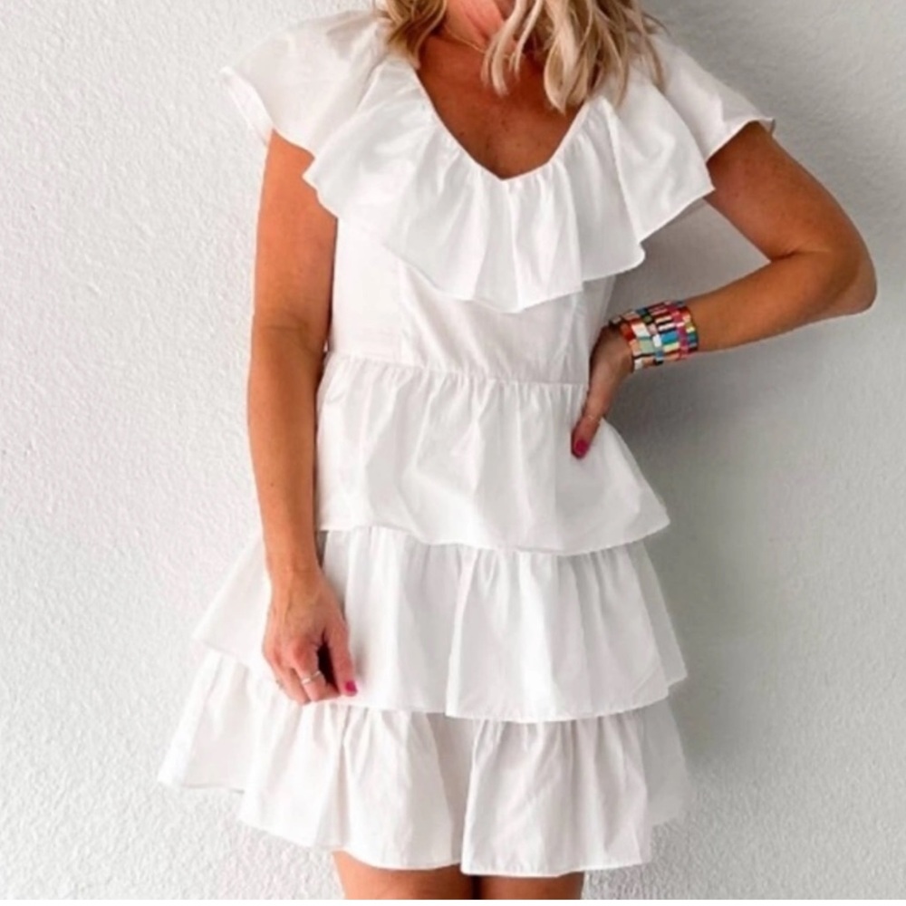 White ruffle dress